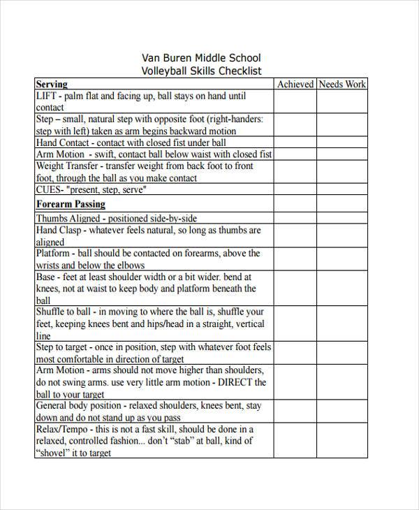 FREE 8+ Sample Volleyball Evaluation Forms in PDF MS Word