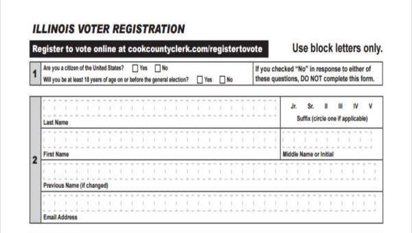voter registration form samples