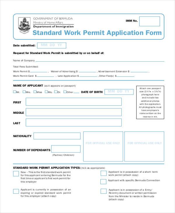 application letter for work permit sample