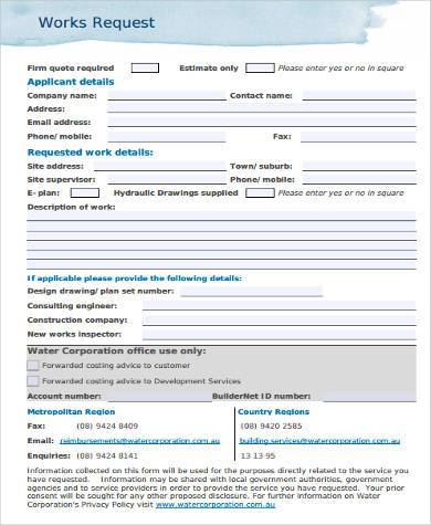 work request form example