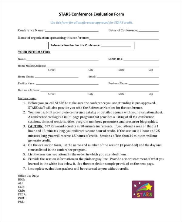 workers conference evaluation form