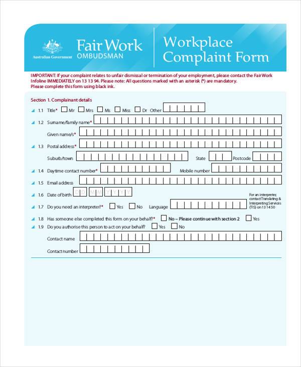 workplace relations complaint form1
