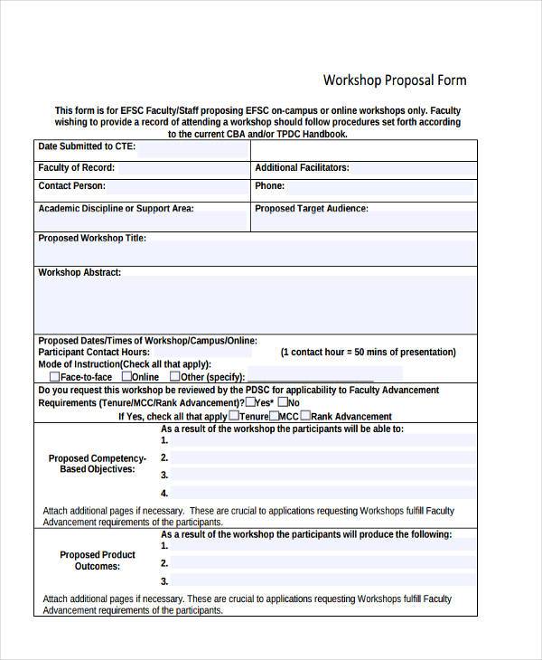 workshop proposal form example