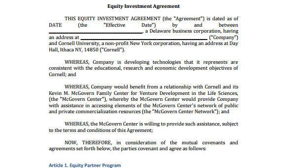 Free 9 Investment Agreement Forms In Pdf Ms Word