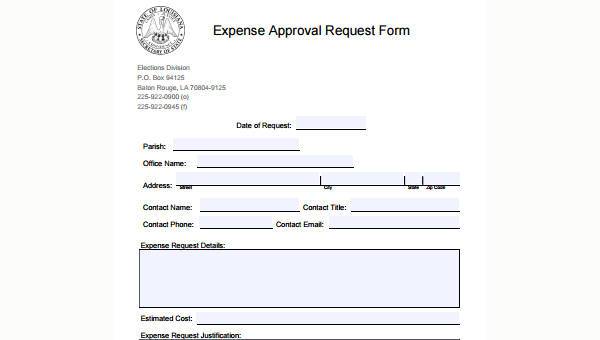FREE 10 Sample Expense Approval Forms In PDF MS Word