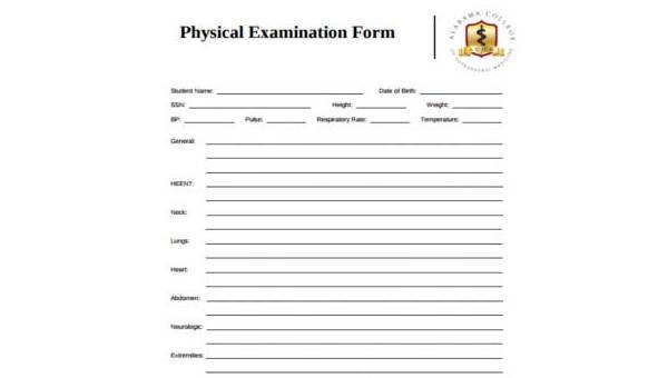 Free 9 Physical Form Samples In Pdf Ms Word