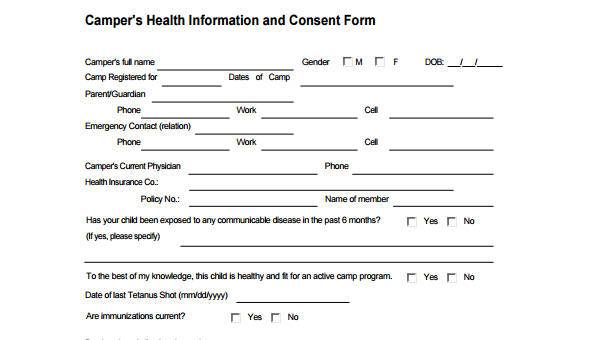 Free 8 Sample Health Consent Forms In Pdf Ms Word 7003