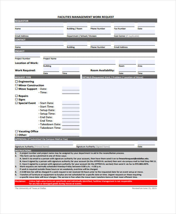 2facilitieswork order request form