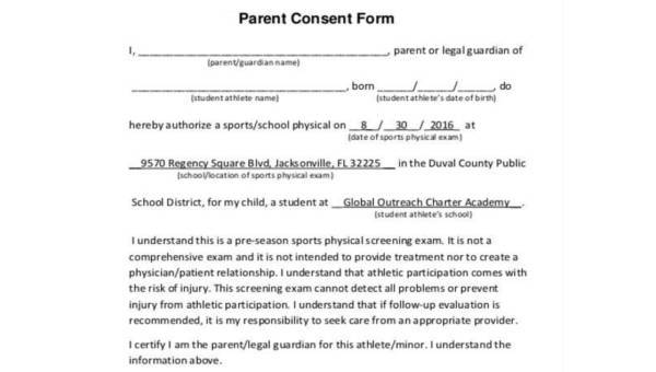  consent form samples