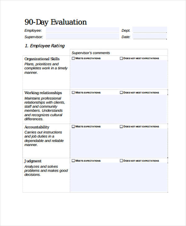 FREE 32 Employee Evaluation Forms In PDF MS Word Excel