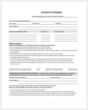affidavit of residency long form