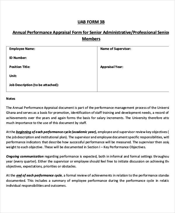 Annual Performance Appraisal