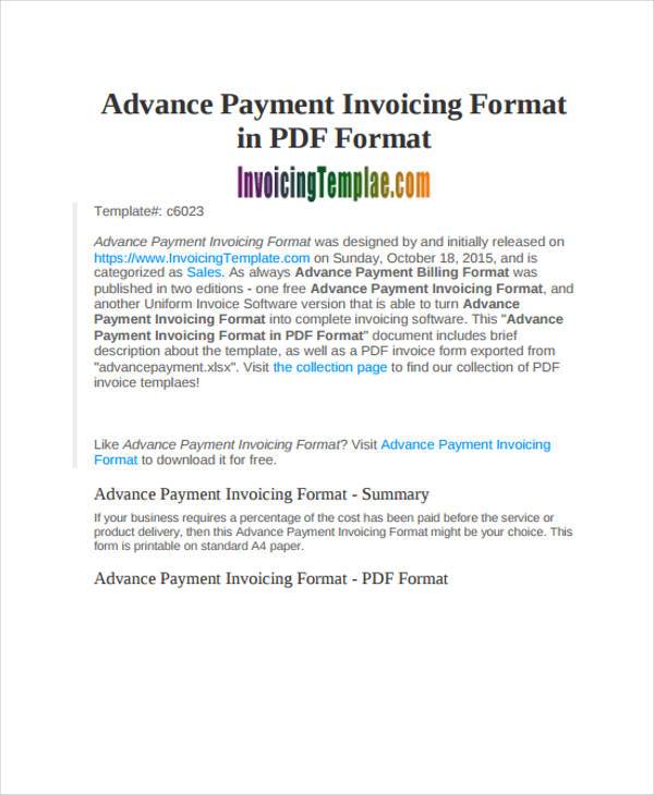 advance payment invoice form1
