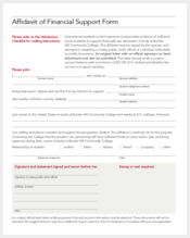 affidavit of financial support form