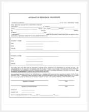 affidavit of residence procedure forms