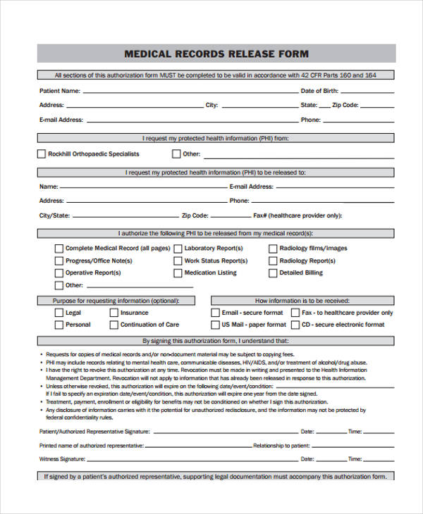 FREE 26+ Medical Release Form Templates in PDF | MS Word | Excel