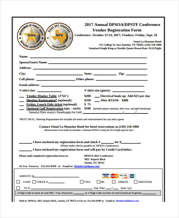 Free 21 Conference Registration Form In Pdf Ms Word Excel 9325