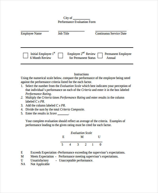 annual employee evaluation form in pdf