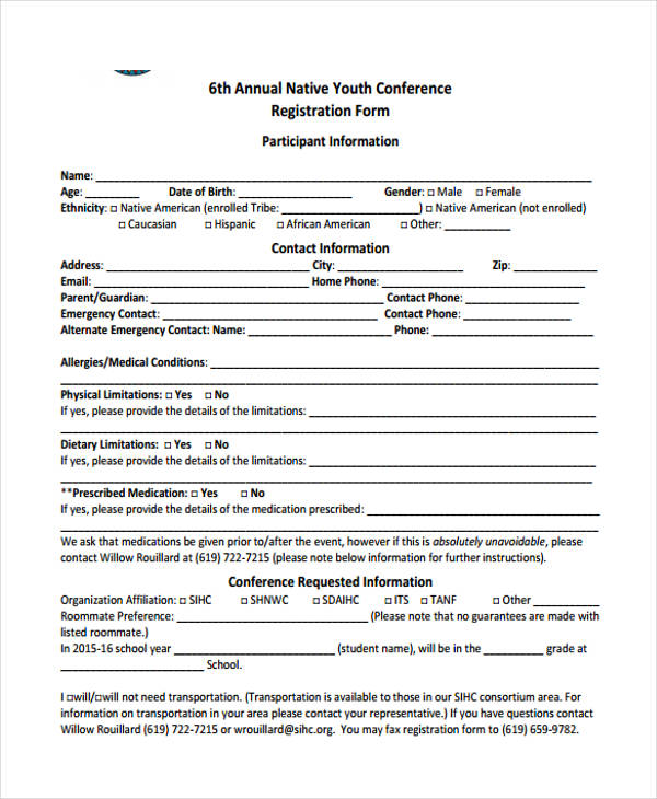 annual native youth conference registration form1