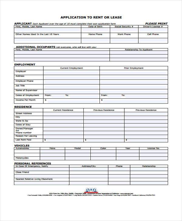 apartment lease application form1