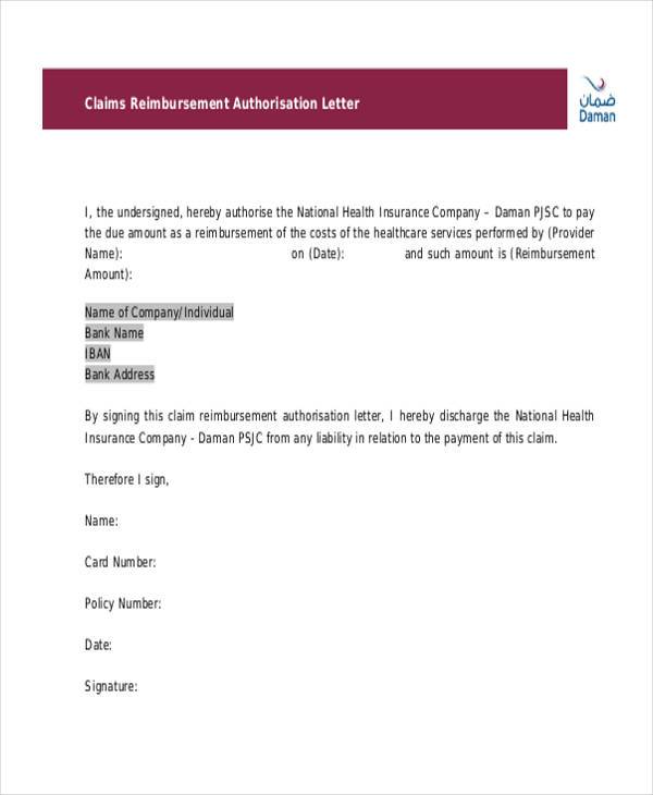 authorization letter claim