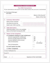 bank customer complaint form1