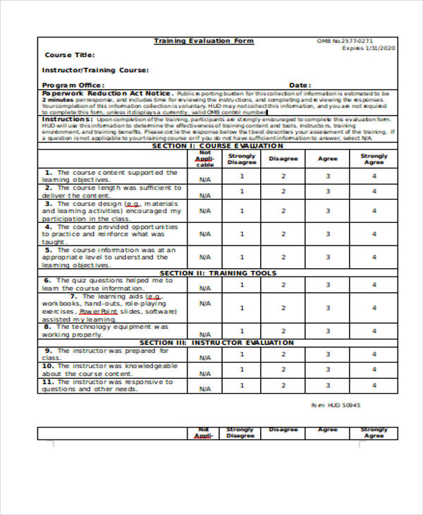 FREE 21+ Training Evaluation Forms in MS Word