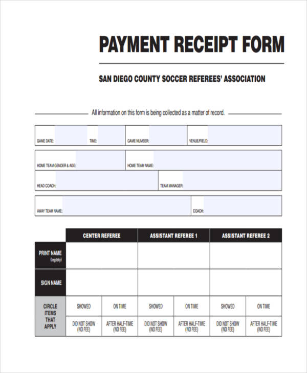 FREE 41 Free Receipt Forms