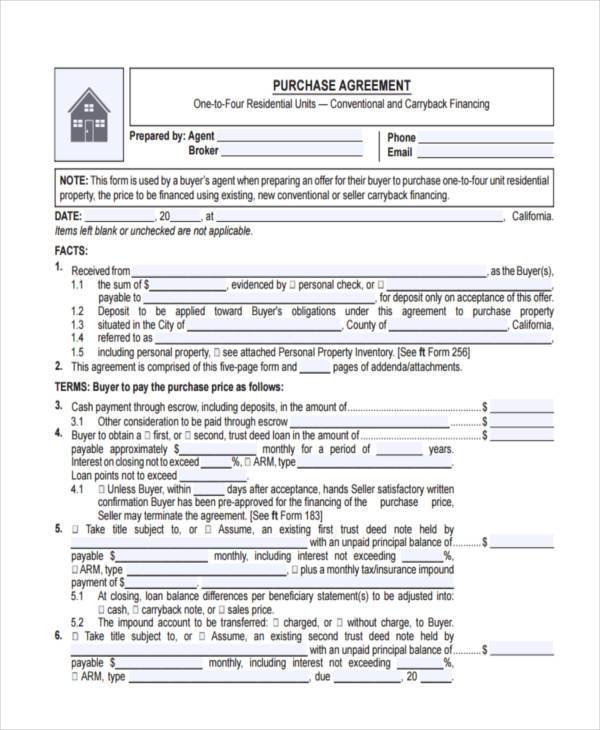 basic purchase agreement form