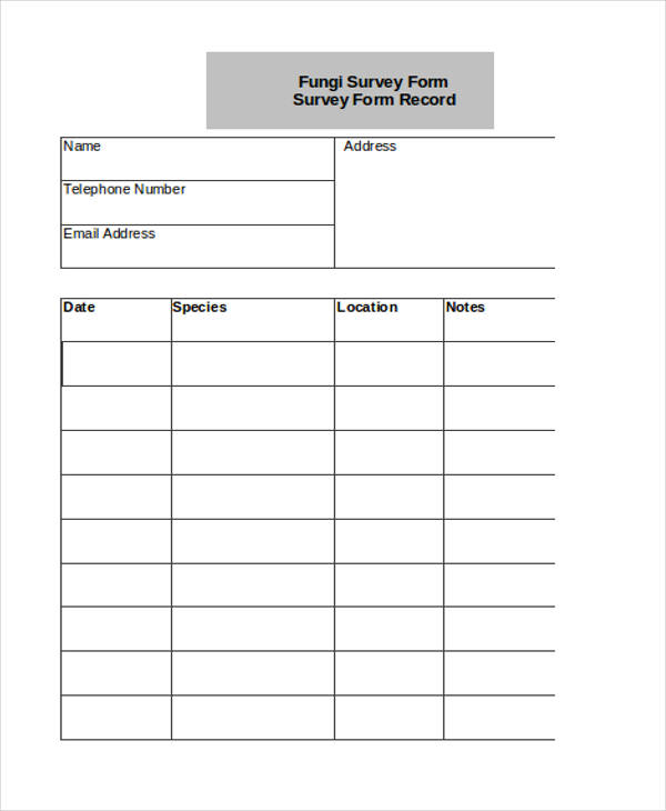 basic records survey form