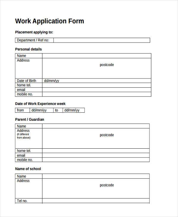 FREE 32+ Simple Job Application Forms in PDF MS Word Excel