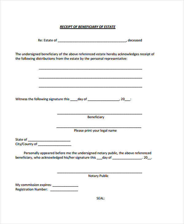 Free Beneficiary Form Template