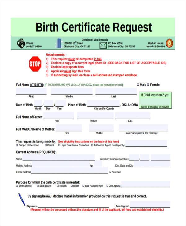 birth certificate request form1
