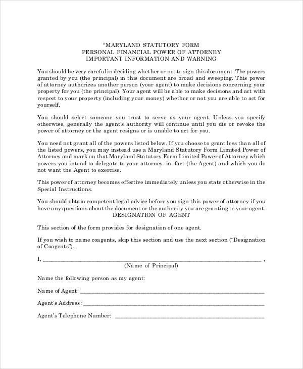 blank financial power of attorney form1