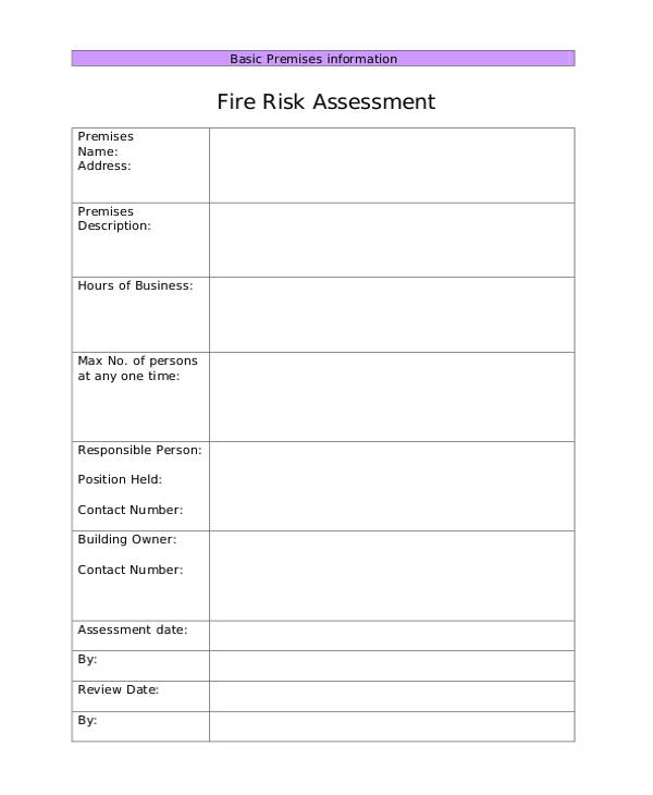 blank fire risk assessment form3