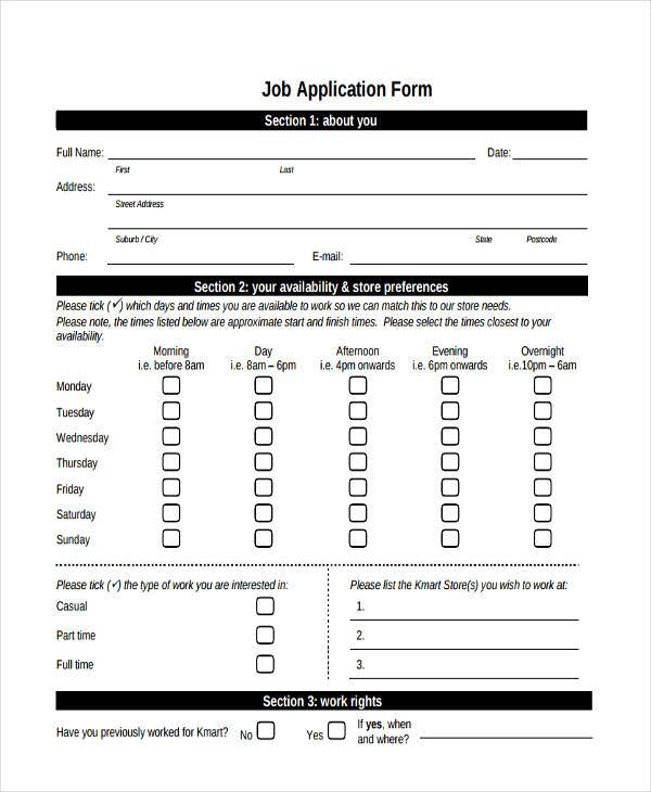 FREE 32+ Simple Job Application Forms in PDF | MS Word | Excel