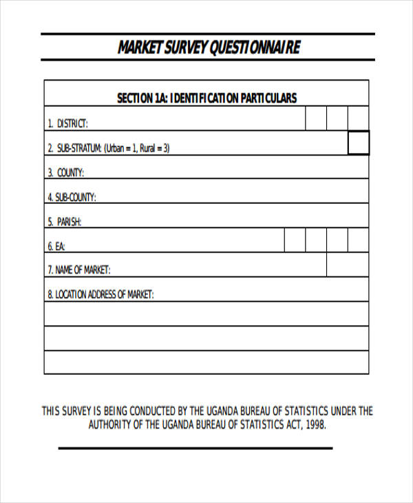 blank market survey form