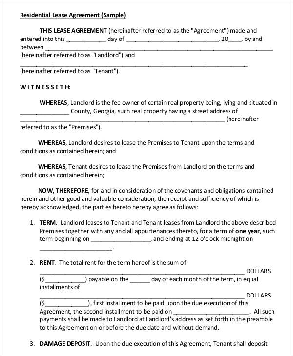 FREE 60+ Lease Agreement Forms in PDF | MS Word