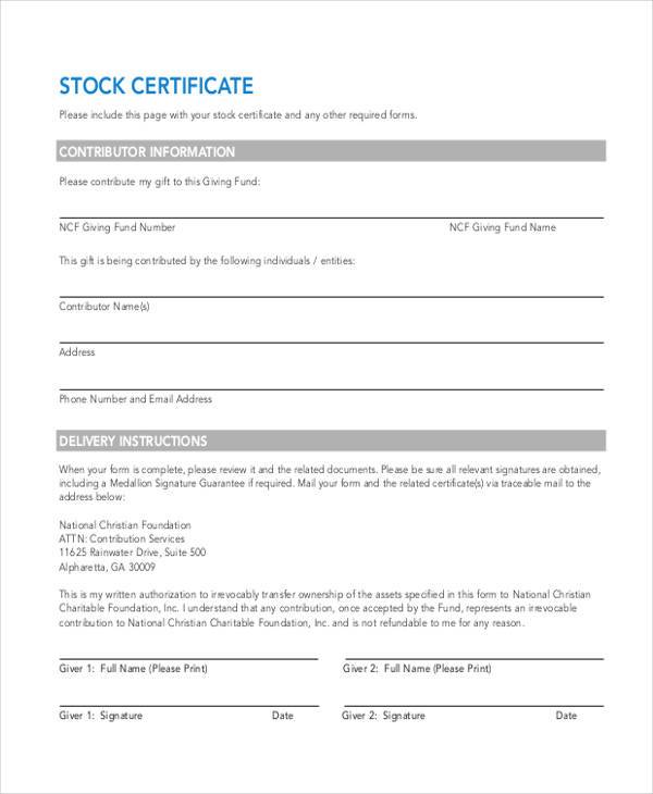 blank stock certificate form1