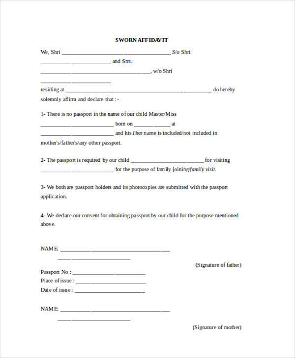 FREE 32 Affidavit Forms In MS Word