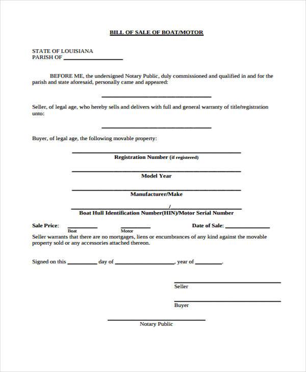 FREE 32+ Bill of Sale Forms in PDF | MS Word