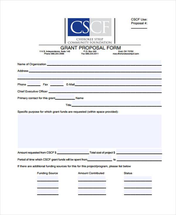 budget grant proposal form example