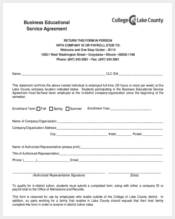 business educational service agreement