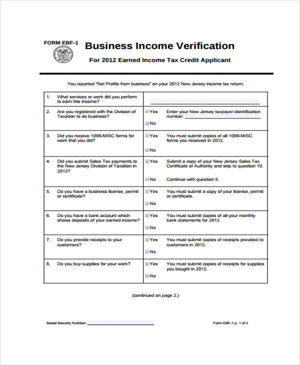 Free 32 Verification Forms In Pdf Excel Ms Word 9690