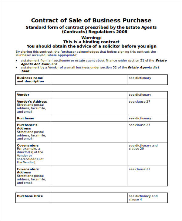 business purchase contract form4