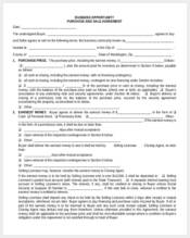 business purchase sale agreement form