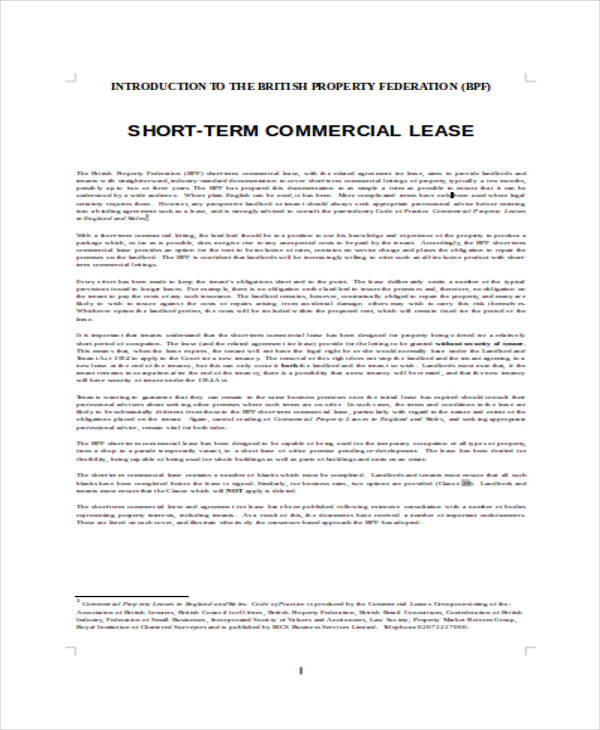 business rental lease agreement form