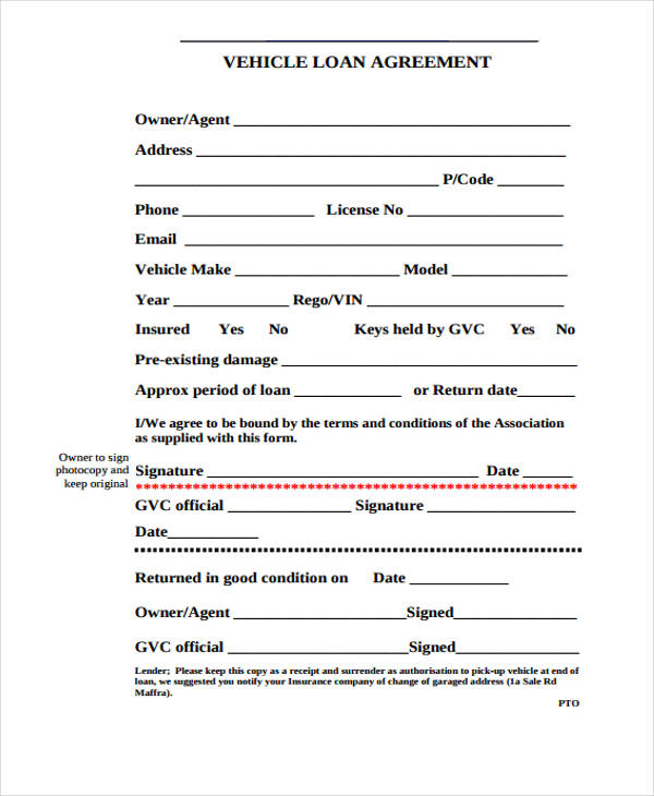 FREE 40  Printable Loan Agreement Forms in PDF MS Word