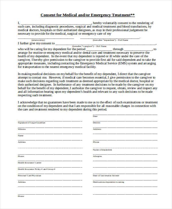 letter permission hospital for format Consent Forms Basic