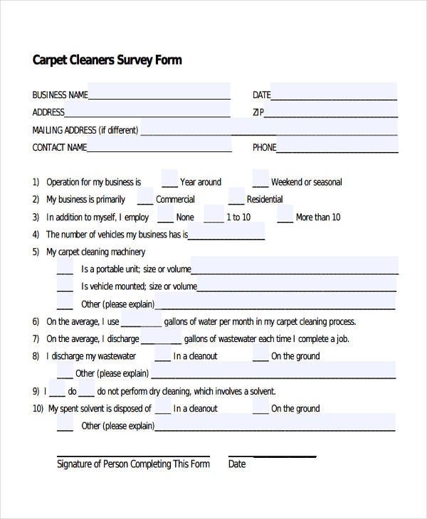 FREE 40+ Examples of Survey Forms in PDF Excel MS Word